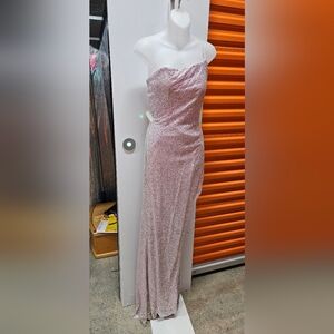 Jovani #08218 Elegant Pink One Shoulder Prom  Or Evening Gown, Size 6
